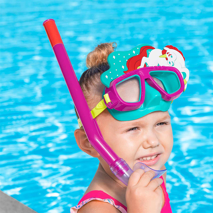 Bestway 24059 Set Masque et Tubo Enfant Corréa Anatomique +3 Ans Plage et Piscine