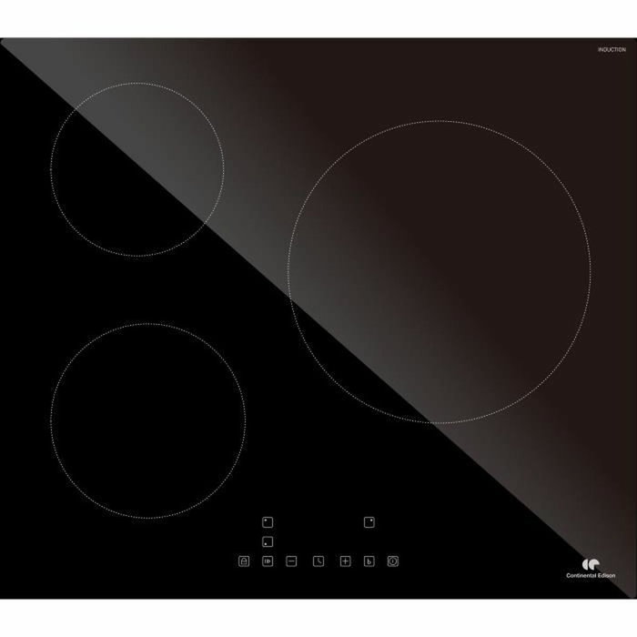 Continental Edison CETI3B28 Table à induction 3 zones, 6600W, Noir Continental Edison CETI3B28 Table à induction 3 zones, 6600W, Noir