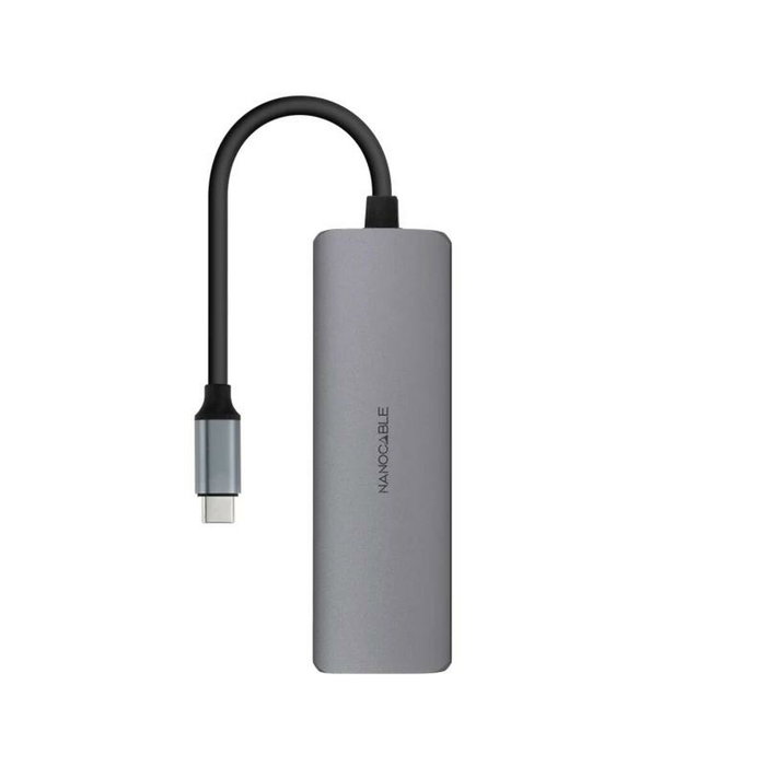 Hub USB NANOCABLE Nanocable Hub USB-C 3xUSB-A+HDMI+USB-C PD Gris 100 W 50 W Hub USB NANOCABLE Nanocable Hub USB-C 3xUSB-A+HDMI+USB-C PD Gris 100 W 50 W