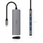 Hub USB NANOCABLE Nanocable Hub USB-C 3xUSB-A+HDMI+USB-C PD Gris 100 W 50 W