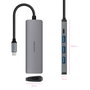 Hub USB NANOCABLE Nanocable Hub USB-C 3xUSB-A+HDMI+USB-C PD Gris 100 W 50 W