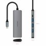 Hub USB NANOCABLE Nanocable Hub USB-C 3xUSB-A+HDMI+USB-C PD Gris 100 W 50 W