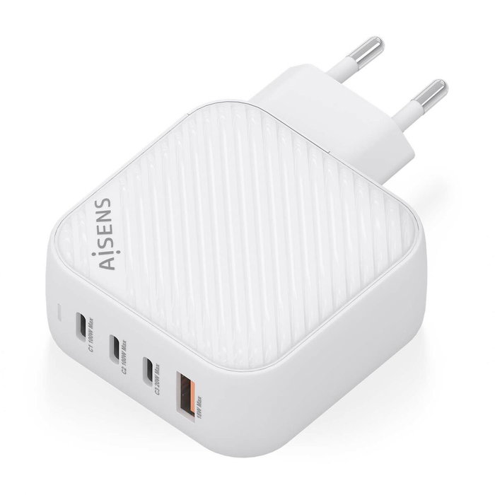 Chargeur mural Aisens ASCH-100W4P028-W Blanc Multicouleur 100 W Chargeur mural Aisens ASCH-100W4P028-W Blanc Multicouleur 100 W