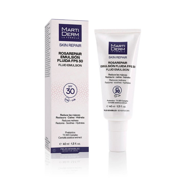 Martiderm Réparation Peau Rosarepair Émulsion Fluide SPF30 Peaux Sensibles Rougeurs 40 ml