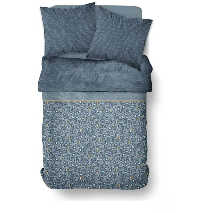 Today Parure de Lit Imprimé Léopard Bleu en Coton