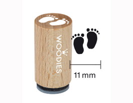 Woodies Sello mini pieds de bébé en bois et caoutchouc 15x25mm