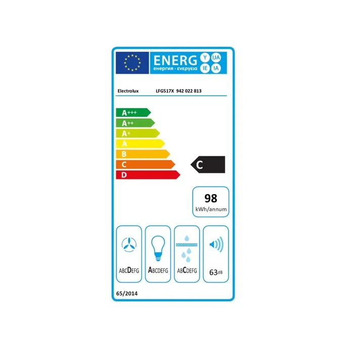 Electrolux LFG517X - Hotte aspirante intégrable 70 cm - Éclairage LED - Débit 705 m3/h - 4 vitesses