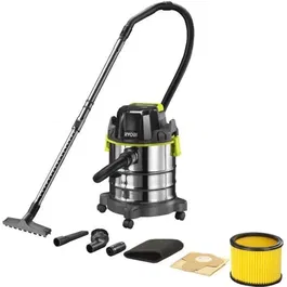 Ryobi Aspirateur sans fil eau et poussière 18V ONE+, cuve inox 18 L, 11.4 kPa, kit d'accessoires complet, référence R18WDV-0