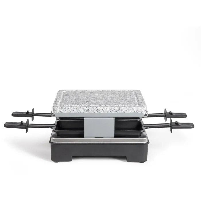 Livoo DOC242 Appareil à raclette 4 personnes 600 W Plateau en granit amovible et thermostat automatique