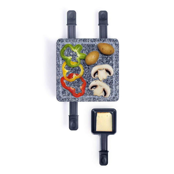 Livoo DOC242 Appareil à raclette pour 4 personnes, 600 W, Noir et pierre