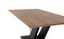 Giner y Colomer - Table de salle à manger rectangulaire en bois d'acacia massif naturel et métal noir, 200x100x77 cm
