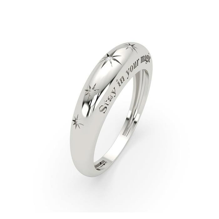 Secrecy Bague T-12 STAY IN YOUR MAGIC en argent sterling recyclé, Taille 12 Secrecy Bague T-12 STAY IN YOUR MAGIC en argent sterling recyclé, Taille 12
