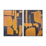 Home ESPRIT Toile Abstrait Urbain Bleu et Orange