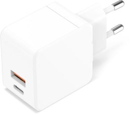 CoreParts Chargeur Secteur USB-A et USB-C 30W Blanc