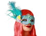 Masque de carnaval antifaz bleu métallisé forme queue de sirène avec décorations marines - Accessoire de déguisement