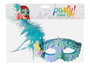 Masque de carnaval antifaz bleu métallisé forme queue de sirène avec décorations marines - Accessoire de déguisement
