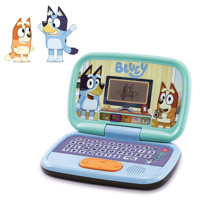 V-Tech Ordinateur d'Activités Bluey 80-530922 - Jeu Éducatif avec Écran LCD Éclairé, 5 Catégories et 10 Activités pour Enfants dès 3 Ans