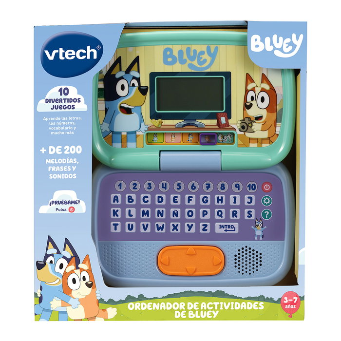 V-Tech Ordinateur d'Activités Bluey 80-530922 - Jeu Éducatif avec Écran LCD Éclairé, 5 Catégories et 10 Activités pour Enfants dès 3 Ans