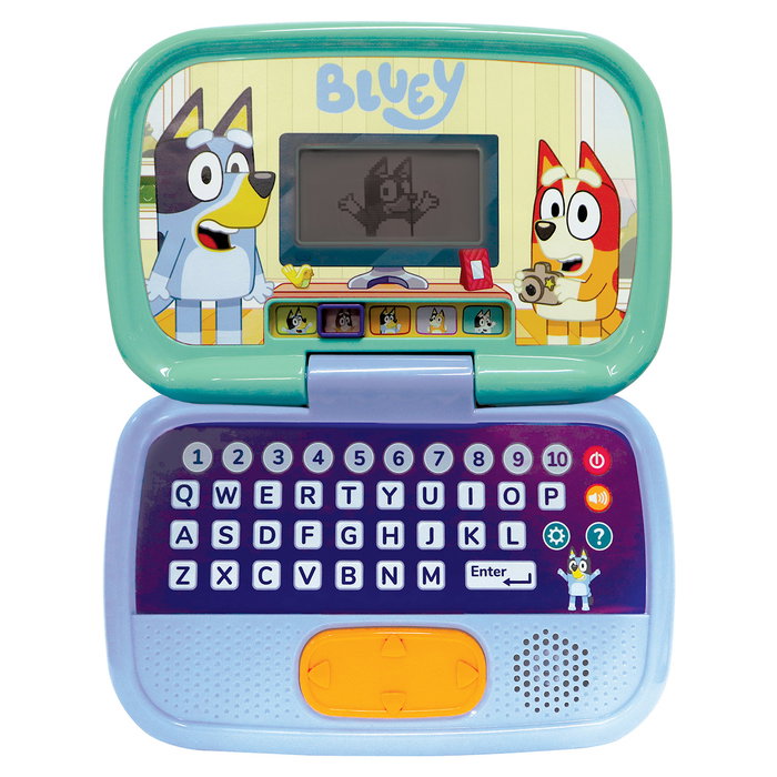 V-Tech Ordinateur d'Activités Bluey 80-530922 - Jeu Éducatif avec Écran LCD Éclairé, 5 Catégories et 10 Activités pour Enfants dès 3 Ans