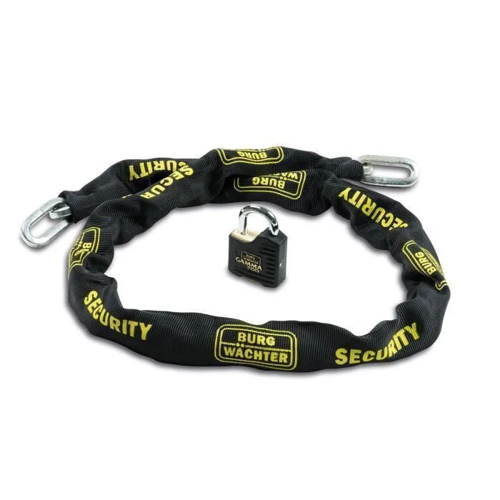 Burg Wachter SKM 6/90/NI40 Chaîne Antivol 90 cm, Acier Carré 6 mm Trempé, Cadenas Marin Inox Burg Wachter SKM 6/90/NI40 Chaîne Antivol 90 cm, Acier Carré 6 mm Trempé, Cadenas Marin Inox