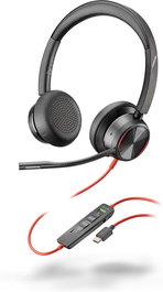 HP Blackwire 8225 Casque audio stéréo USB-C avec microphone à annulation de bruit active et adaptateur USB-C/A