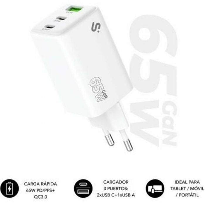 Chargeur mural Subblim SUBCHG-6G6530 Blanc 65 W 120 W