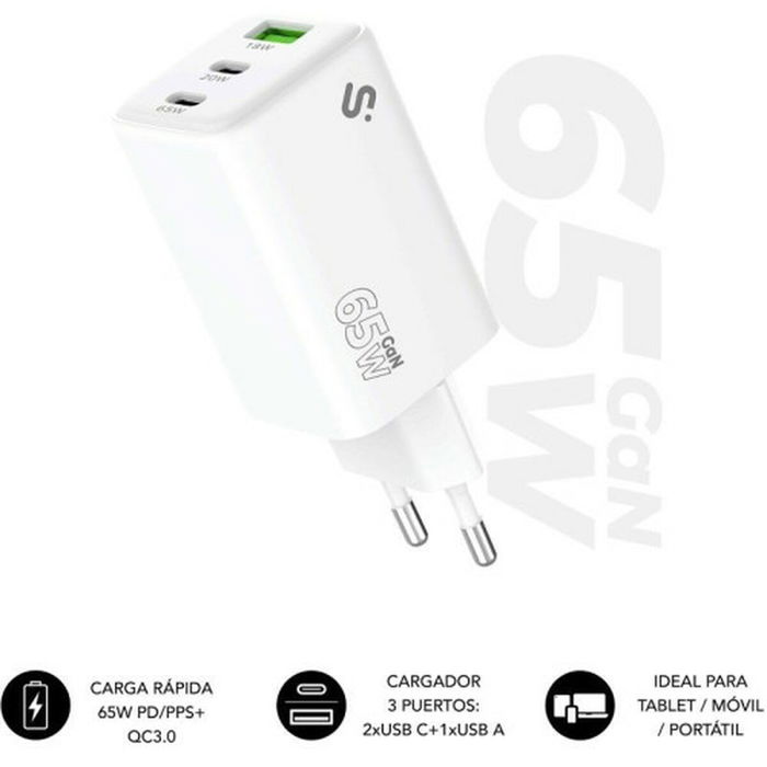 Chargeur mural Subblim SUBCHG-6G6530 Blanc 65 W 120 W