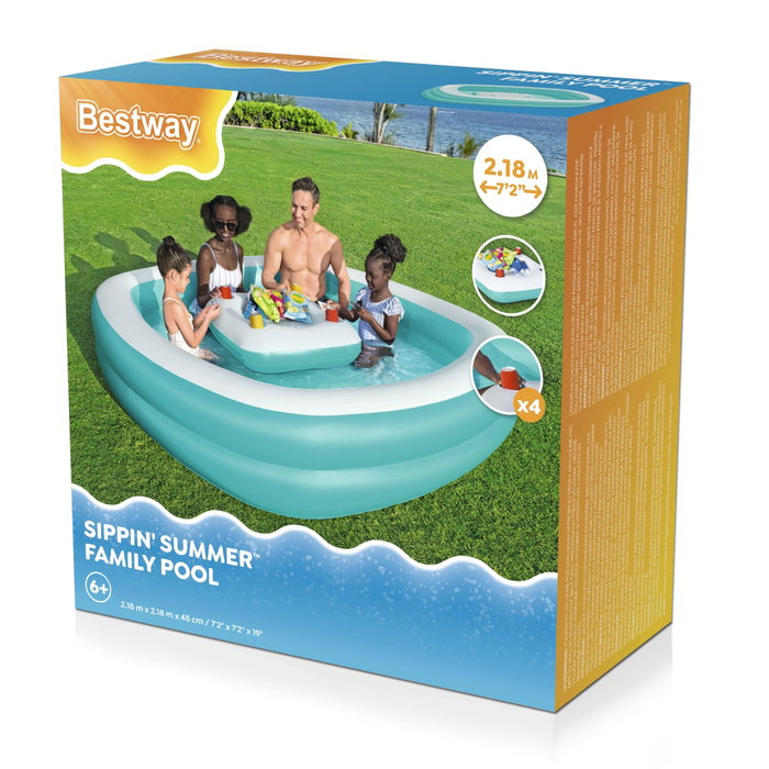 Bestway Piscine Gonflable Enfant 54446 2 Chambres Table Flottante Family 218x218x48 cm +6 Ans Bestway Piscine Gonflable Enfant 54446 2 Chambres Table Flottante Family 218x218x48 cm +6 Ans