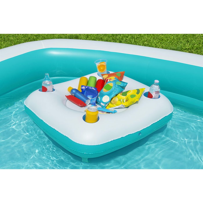 Bestway Piscine Gonflable Enfant 2 Chambres Family Table Flottante 218x218x48 cm +6 Ans