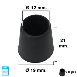 MAURER Embouts coniques noirs 14mm - Blister de 8 pièces