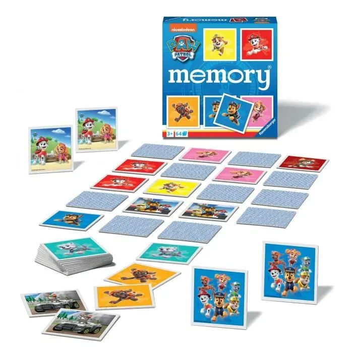 Ravensburger Grand Memory Pat'Patrouille - Jeu de mémoire éducatif pour enfants à partir de 3 ans avec matériaux FSC - Développe l'observation et la mémorisation
