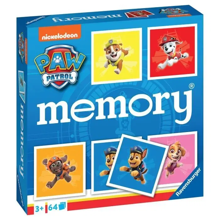 Ravensburger Grand Memory Pat'Patrouille - Jeu de mémoire éducatif pour enfants à partir de 3 ans avec matériaux FSC - Développe l'observation et la mémorisation