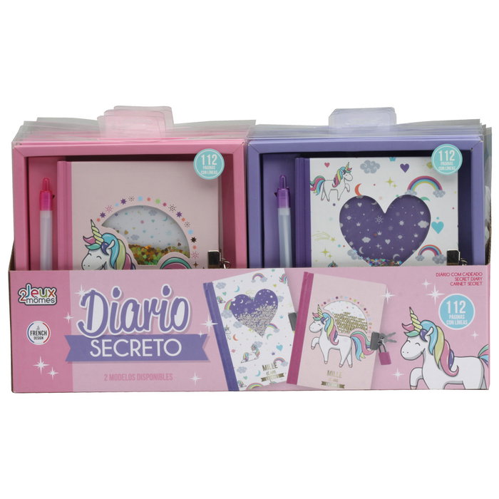 Jeux 2 momes Journal Licorne avec Stylo et Cadenas, Modèles Assortis