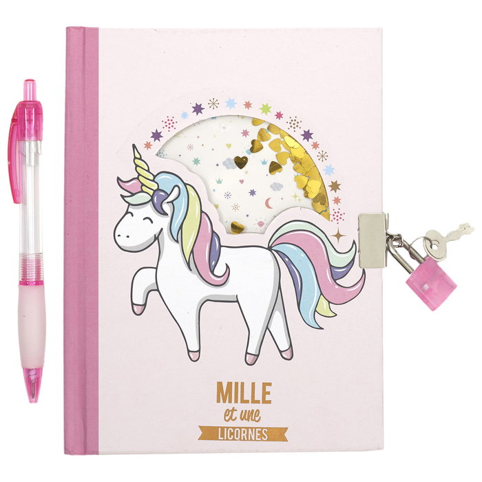 Jeux 2 momes Journal Licorne avec Stylo et Cadenas, Modèles Assortis