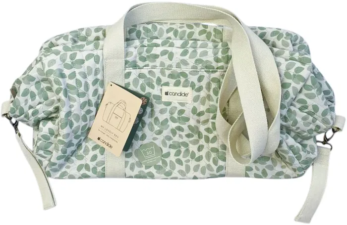 Candide - Sac à langer motif Feuilles - Spacieux et pratique, idéal pour couches et biberons, lavable en machine, devient sac de week-end