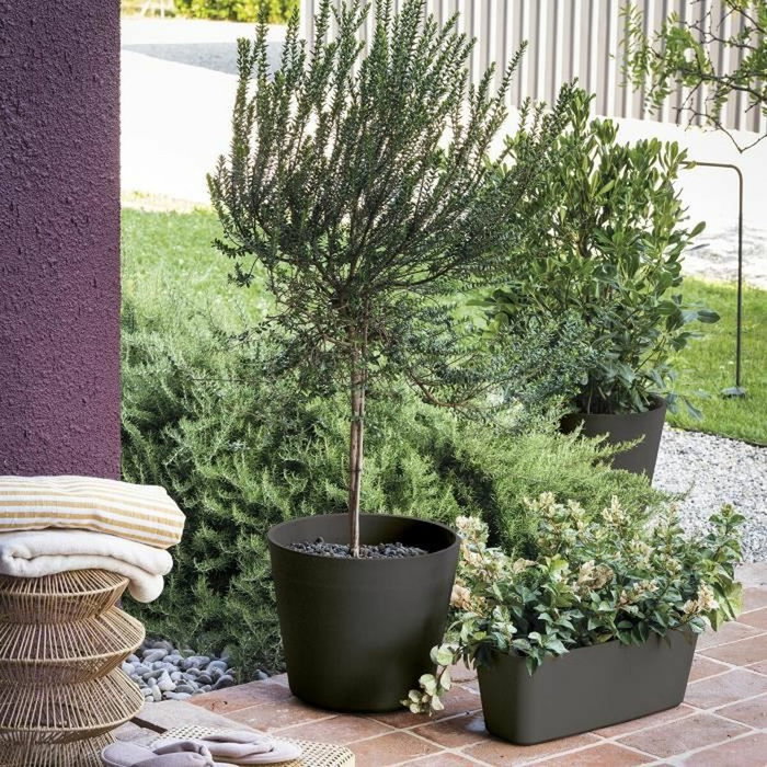 Deroma Pot de fleurs Origin Anthracite 24 L