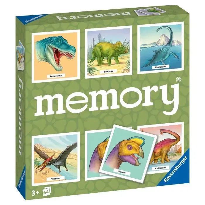 Ravensburger 20924 - Grand Memory Dinosaures - Jeu éducatif d'association et mémorisation - À partir de 3 ans