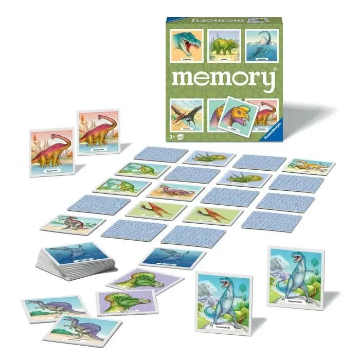 Ravensburger 20924 - Grand Memory Dinosaures - Jeu éducatif d'association et mémorisation - À partir de 3 ans