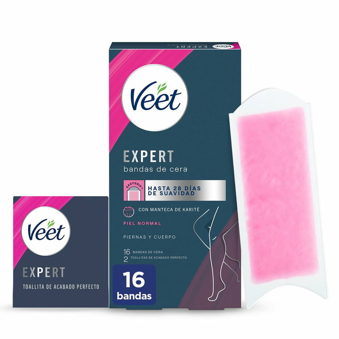 Veet Expert Bandes de cire corps peau normale 16 u Veet Expert Bandes de cire corps peau normale 16 u