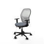 Chaise Jorquera Synchrone/Traslack tissu Gris Maille Blanc Base en nylon noir Accoudoir 1D Sans appui-tête Roulettes 65mm nylon
