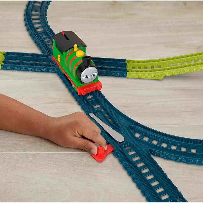 Fisher-Price Thomas & Friends - Set Piste 6 en 1 Motorisé Percy - Locomotive avec Rails - Jouet de Construction - À partir de 3 ans