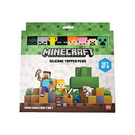 PUCKATOR Blister de 8 stylos-billes à pointe fine Topper Minecraft - Set de stylos de collection jeu vidéo