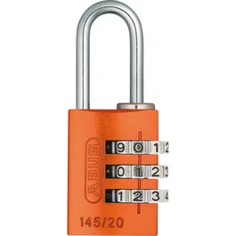 Abus Cadenas à combinaison 145/20 en aluminium orange, 3 chiffres, sans clé