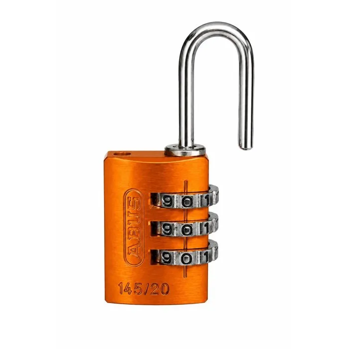 Abus Cadenas à combinaison 145/20 en aluminium orange, 3 chiffres, sans clé