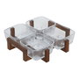 Home ESPRIT Plateau apéritif Transparent Naturel 300 ml 22 x 22 x 6 cm