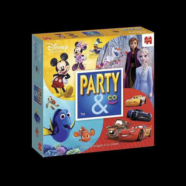Diset Party & Co Disney - Jeu de société en espagnol pour enfants - 240 cartes de défis avec trofeo de Mickey - À partir de 4 ans