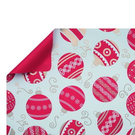 Basics Papier cadeau double face Duo navidad, blanc et rouge, 70 cm x 40 m