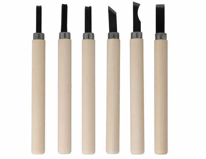 Innspiro Set de 6 outils de sculpture pour bois et linoléum Innspiro Set de 6 outils de sculpture pour bois et linoléum