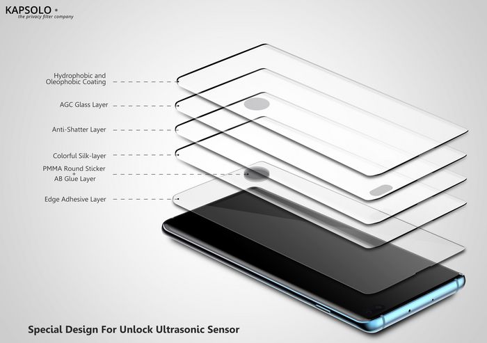 Kapsolo Protection d'écran verre trempé 9H bord à bord anti-reflets antibactérien pour Samsung Galaxy S20