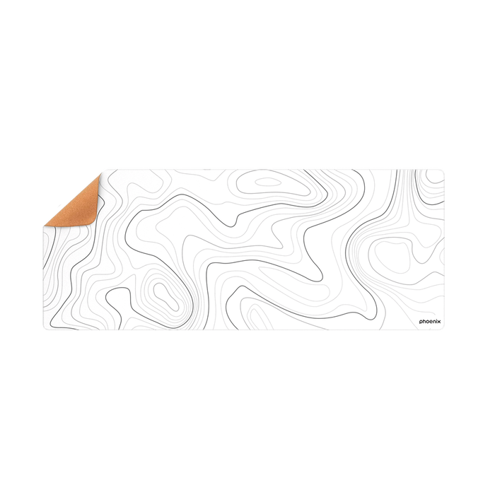 Phoenix technologies Alfombrilla Stratos Tapis de souris grand format 90x40 cm, surface cuir PU, base liège, design topographique